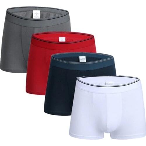 4pcs/lot Male Panties Boxers Cotton Men Underwear U convex pouch Underpants Homewear Shorts calzoncillos hombre boxer marca 3XL