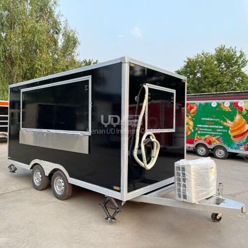 Street Food Vending Van Square Luxury Fast Food Cart Food Trailer Fully Equipped Ice Cream Customized Mobile Restuarant Truck