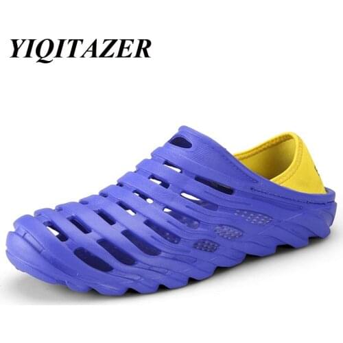 YIQITAZER 2018 New Design Men Sandals Slip on Beach Water Shoes for Man Fashion Male Sandalias Hombre Mens Slipper Shoes