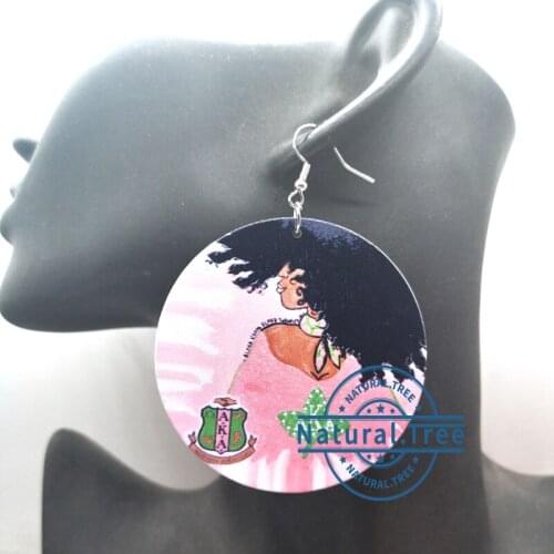AKA Woman Wooden Earrings