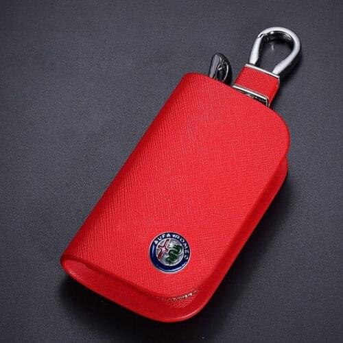 KUNBABY 1 Pcs Blue/Black/Red/Brown Leather Car Key Bag Keys Chains Case Holder Wallet For Alfa Romeo Free Shipping
