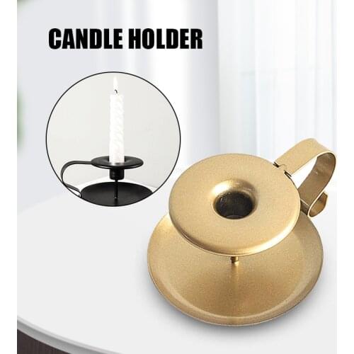 2pcs Candle Holders European Style White Painted Iron Candle Base Christmas Gift Candelabros Dining Home Decoration CLH@8