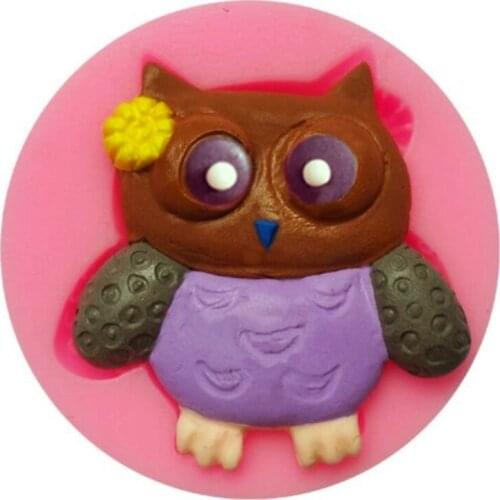 3D Small cartoon Owl fondant cake molds soap chocolate mould kitchen baking Silicone Sugar Cake Decoarion Tool DIY Gift
