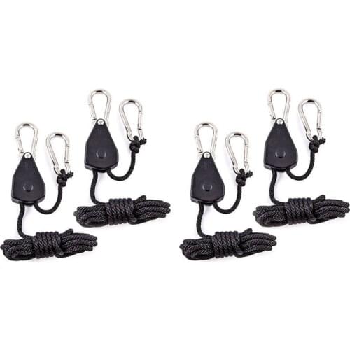 4Pcs Heavy Duty Adjustable Grow Light Ratchet Rope Hanger Yoyo for Grow Light Fixtures Gardening