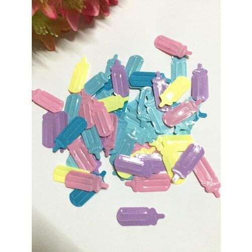 500pcs/lot 20mm Feeding Bottle Sequins PVC Flat Paillette Sequins Decoration Baby Bottle Mix Colors