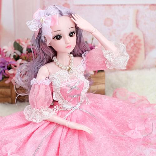 60cm BJD Doll Fashion 1/3 BJD Doll Toys For Children Whit Handmade Skirt Beautiful Clothes Girl Birthday Gift 4D Eyes Doll