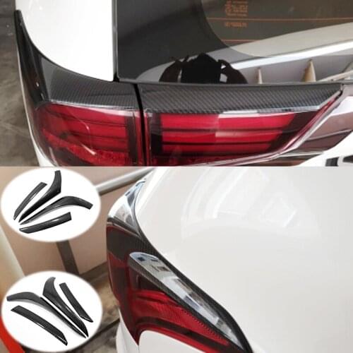 ABS Carbon fibre For Mitsubishi Outlander 2016 2017 Rear Tail Light Lamp Strip back Light frame Cover Trim Car-styling 4pcs