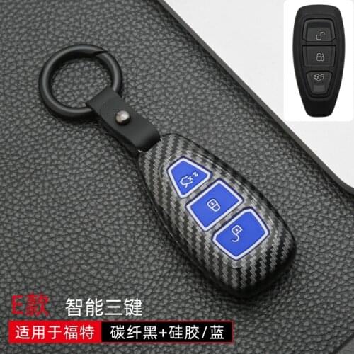 New Carbon Fiber ABS Car Smart Key Case Cover for Ford Fiesta Focus 3 4 Mondeo Ecosport Kuga Focus ST Car Key Smart Remote Key