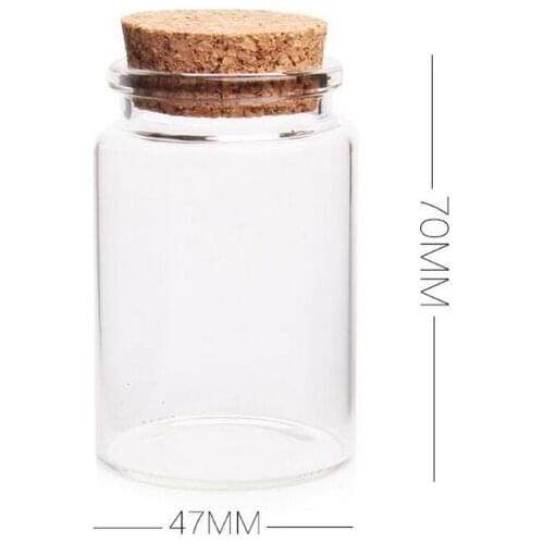 Hot 100pcs 80ml Glass Bottles with Cork Crafts Bottles Jars 80cc Empty Jars Containers Bottles