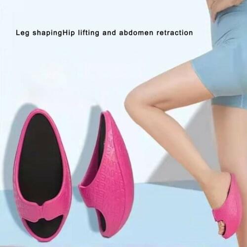 Personality Sports Weight Loss Shoes Cute Indoor Rocking Bottom Non-slip Beautiful Legs Slope With Stovepipe Slimming Slippers