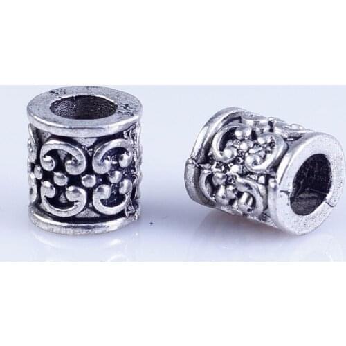 30pcs Tibetan Silver Metal DIY beads big hole round beads fit for style European Bracelets