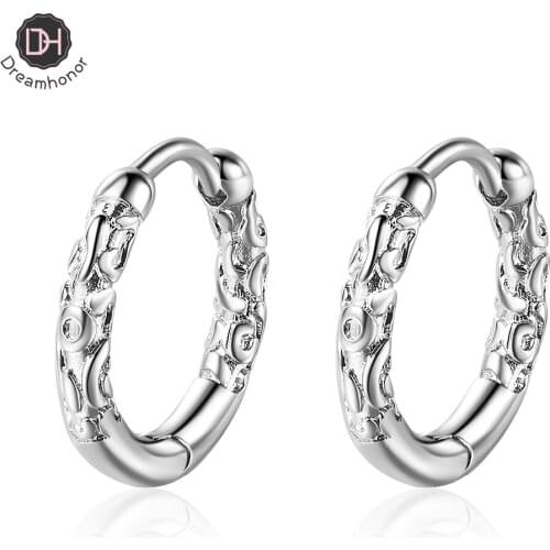 Dreamhonor Korean Fashion Simple 925 Sterling Silver Small Fresh Ear Buckles Geometric Sweet Ear Statement Earrings Jewelry