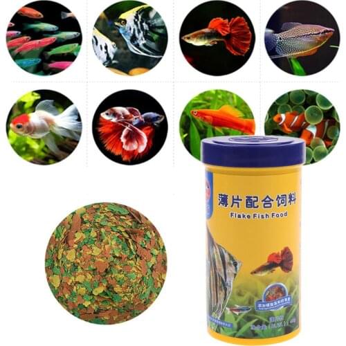Ornamental Fish Food Goldfish Guppies Small Medium Tropical Fishes Flakes Feed