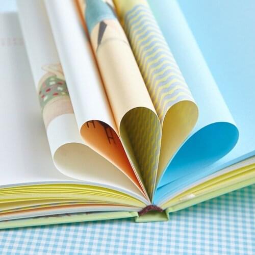 Creative school student hardcover notebooks stationery,cute kawaii party serie cartoon kids notebook with colorful inner papers