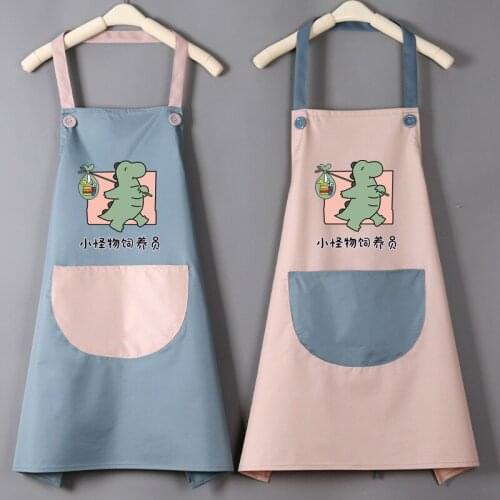 Household Waterproof Hand-wiping Kitchen Apron Heart Love Waterproof Polyester Apron Adult Bibs Home Aprons Kitchen Accessory
