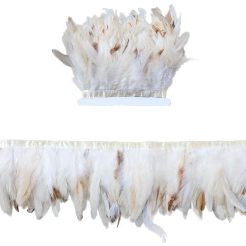 1Meter Rooster Feathers Trim Fringe 10-15CM Chicken Feather Decoration Ribbon Craft Clothing dresses Sewing Accessory Juju Hat