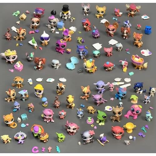 Lot 5/10 LPS Short Hair Kitty Puppy Dog Rabbit Octopus Animal Little Pet Shop Toys Doll Figures & Accessories Set Birthday Gift