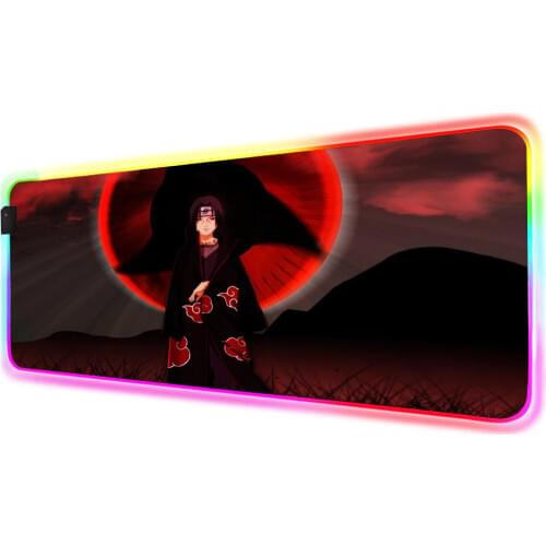 Mairuige Naruto RGB LED Mouse Pad USB Wired Lighting Gamers Anime Mouse Pad Keyboard Colorful Glowing PC Pad Anime Mouse Pad