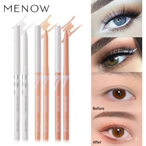 Multi-Purpose Eyeliner Bright Color Waterproof Eye Liner Eyes Makeup Rotatable Automatic Delineador White Eyeliner Gel Pen TSLM2