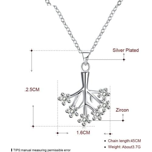 Fashion Elegant Ladies Necklace N925 Hollow Square Pendant Long Necklace Mulit Chain Silver Plated Jewelry Loving Gift AN1136