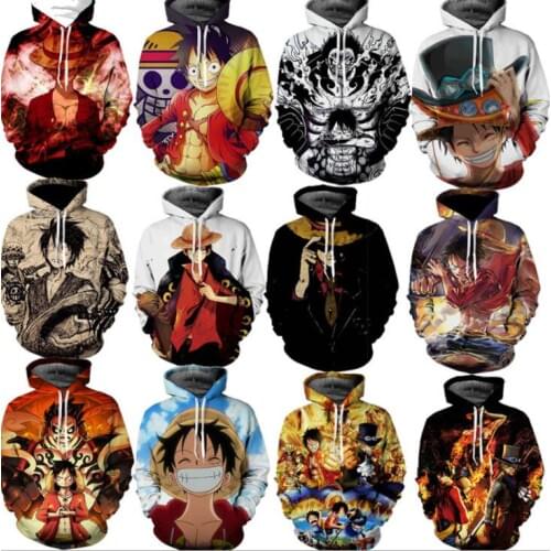 One Piece Hoodie Man 3D Anime Hoodies Sweatshirt Monkey D Luffy Hooded Pullovers Tops Oversized Streetwear 5xl Drop Shipping