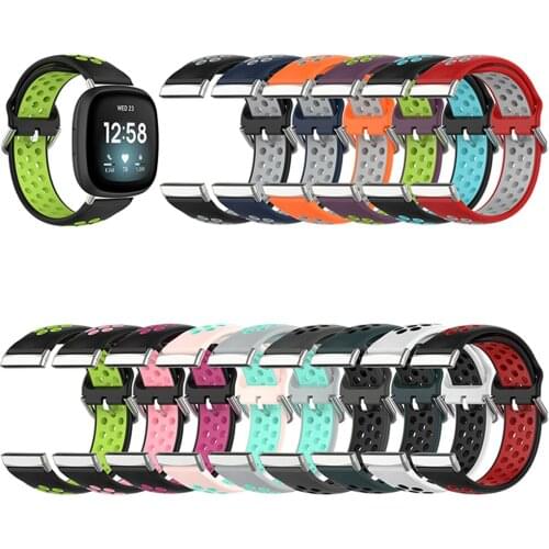Soft Silicone Watch Strap for Fitbit Versa3 Strap Replacement Wristwatch Band with Metal Buckle for Fitbit Sense Watch