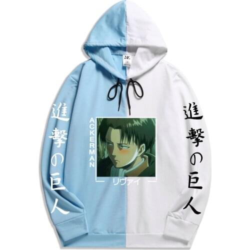 New Patchwork Spring Summer Japan Anime Attack on Titan Long Sleeved Pullovers Punk Cute Graphic Hoodies Harajuku Thin