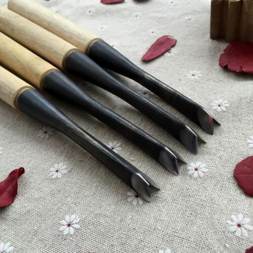 NEW 0.8-1.4cm V Type Exposedness Triangle Chisel Woodworking Chisels Hand Wood Carving Knives FOR Carving Blank Tools