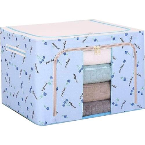 Oxford Cloth Clothes Steel Frame Transparent Storage Box Bed Sheet Blanket Pillow Shoe Rack Container Foldable Storage Case