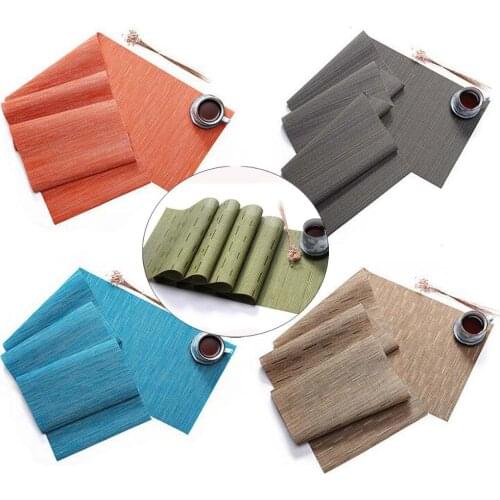 PVC Bamboo Table Runners Tablecloth Dinning Pattern Heat Proof Stain Resistant Decorative Vinyl Table Runner Home Furnishing Dec