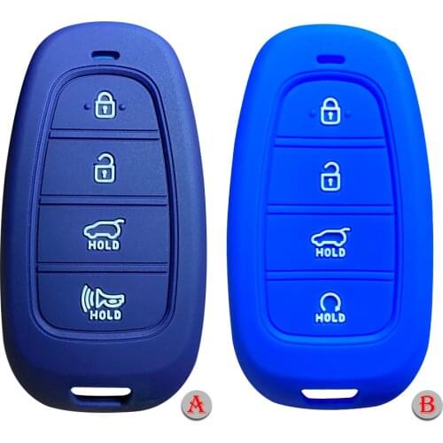 Silicone Key Case Shell Keychain Holder For Hyundai Santa Fe Sonata NEXO Car Key Cover Keyless Remote Control Fob 2021 2020 2019