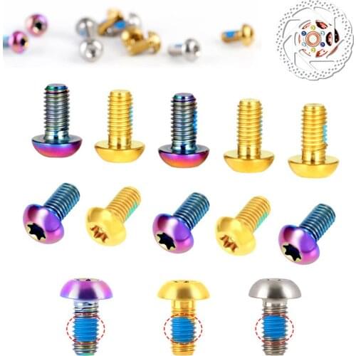 MOTSUV 6 Pcs Titanium Bolts M5x10 10mm Screw Bolt for Disc Brake Rotors MTB Bike & Road Bike T25 Torx Head Bicycle disc fastenin