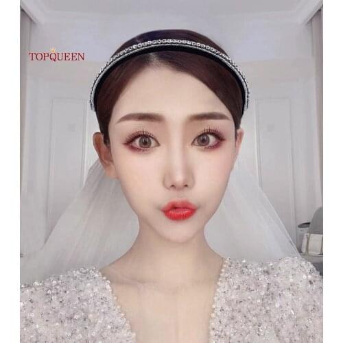 TOPQUEEN S217-FG wedding rhinestone hair accessories bridal tiara headpieces silver rhinestone headband wedding hair jewelry