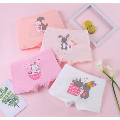 Tobani Girls Panties Children Underwear 95% Cotton Underpants Baby and Kid Shorts Girl Boxers 4 pieces/pack