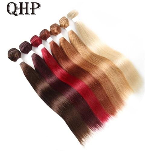 Hair Brazilian Remy Hair Weave Bundles #613/#4/#33/#30/#27/#99J/#BURG Straight Human Hair Extension Free Shipping