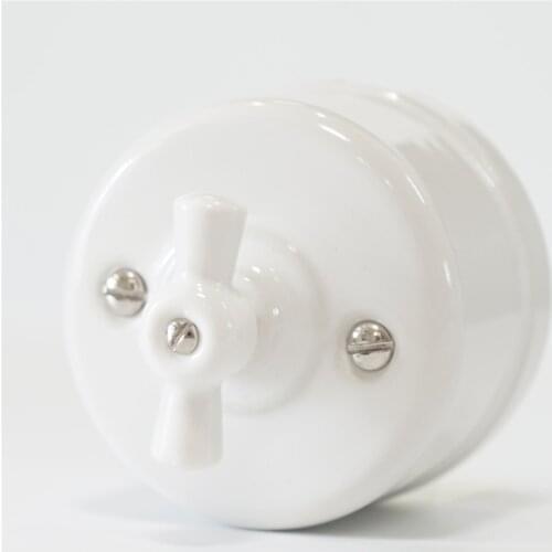 Rotary Vintage Porcelain Light Switch with Commutator Function