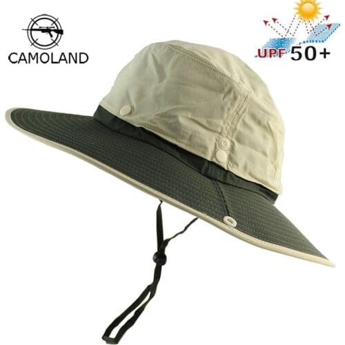 2 in 1 UPF 50+ Waterproof Long Wide Brim Bucket Hat Men Women Boonie Hat Summer UV Protection Hiking Fishing Outdoor Sun Hat