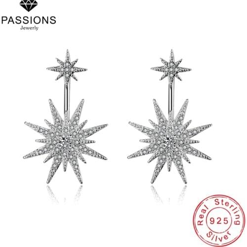 Newest Fashion 925 Sterling Silver Snowflake Long Drop Earrings Cubic Zirconia Earring Ear Stud For Women Jewelry Christmas Gift