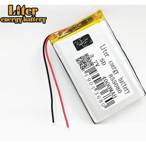 1/2/4pcs 3.7V 4000mAh 855080 Lithium Polymer LiPo Rechargeable Battery cells For Mp3 MP4 MP5 DVD Tablet Electric Toys Power bank