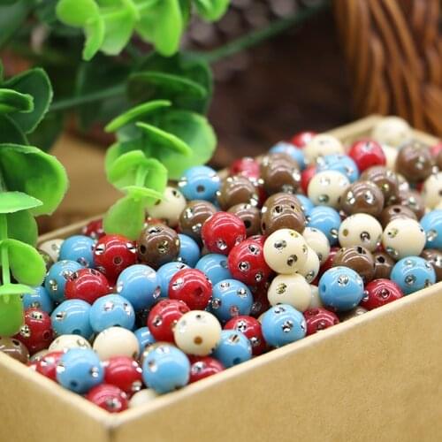 10 mm handmade DIY beads material acrylic bead bead in A loose bead and colorful