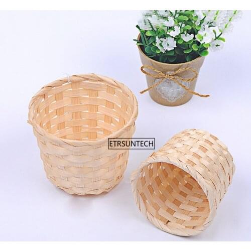 100PCS Storage Baskets Grass Baskets Wicker Hanging Flower Pot Baskets Storage Flower Home Decoration Pot Storage