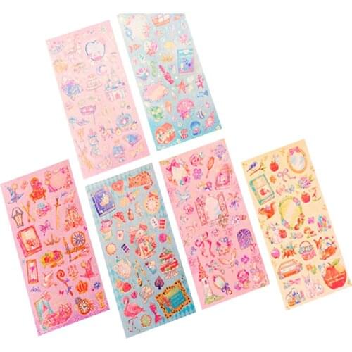 30pcs/lot Hot Stamping Romantic fantasy fairy tale world princess flower sticker Decoration Scrapbooking DIY Sticker Stationery