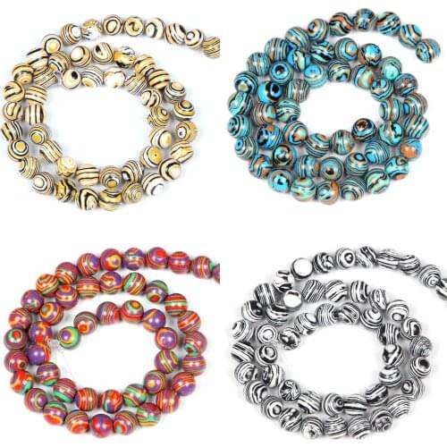 4/6/8/10/12mm Round Natural Stone Beads For Jewelry Making DIY 4 Colors Colorful Malachite Stone Bead Bracelet Necklace Handmade