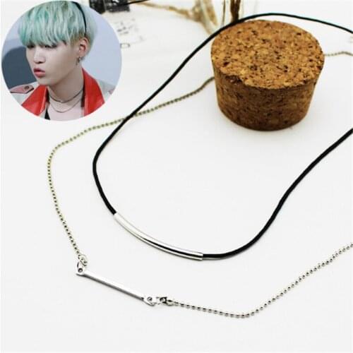 Free Shipping Kpop Suga 2pcs/set Choker Necklaces For Women Men Jewelry Collares Good Packing A20585