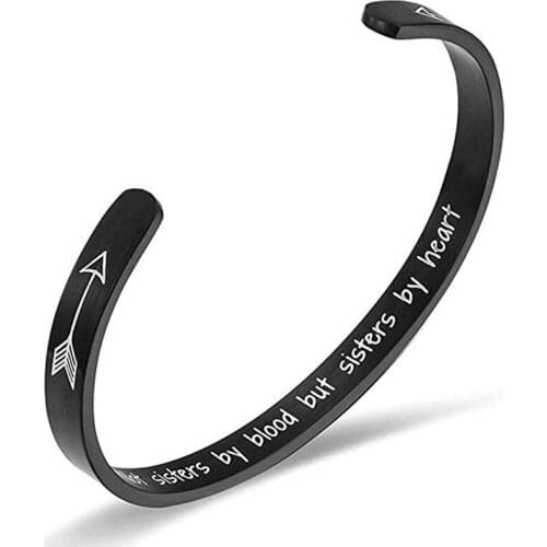 Not Sisters By Blood But Sisters By Heart Best Friends Bracelet Bangle Stainless Steel Charm Bracelet for Women Friendship Gifts