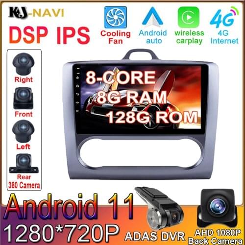 CARPLAY 4G LTE 6+128G Android 11 For Ford focus 2 Mk2 2004-2011 classic fox Auto Car Radio Navigation Multimedia WIFI BT GPS