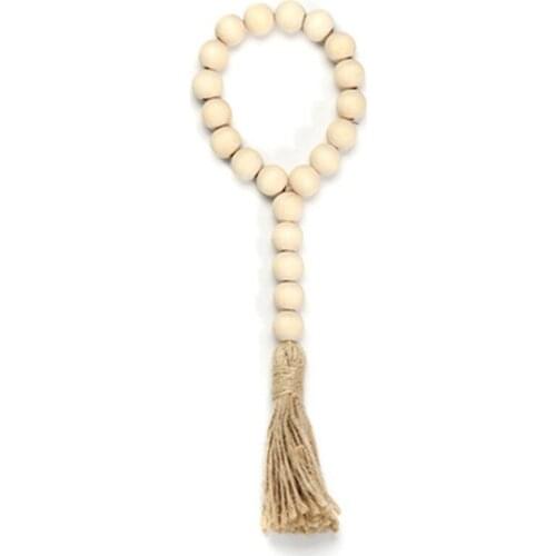 Newborn Photography Background Props Photography Accessories Handmade Jute Rope + Wooden Bead Tassel Garland
