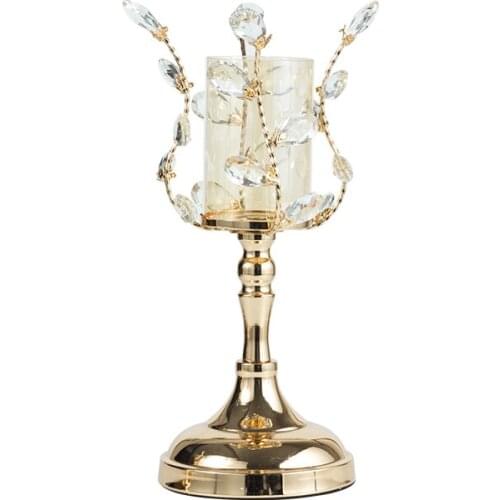 Europe Candle Holders Decoration Crystal Romantic Dinner Tealight Luxury Candle Holders Wedding Portacandele Home Decor AD50CH