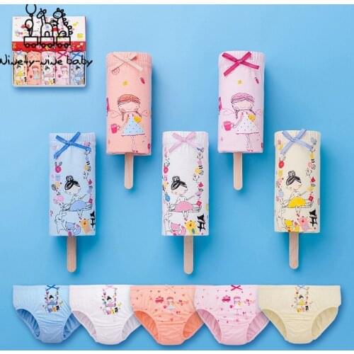 Baby Cotton Panties Girls Lovely Cartoon Printed Underpants Childs Breathable & Comfortable Underwear Random Color Kid Clothing