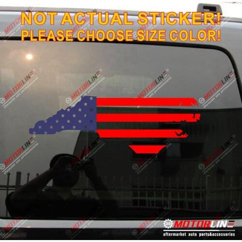North Carolina State Map USA Flag Decal Sticker Car Vinyl pick size die cut no background